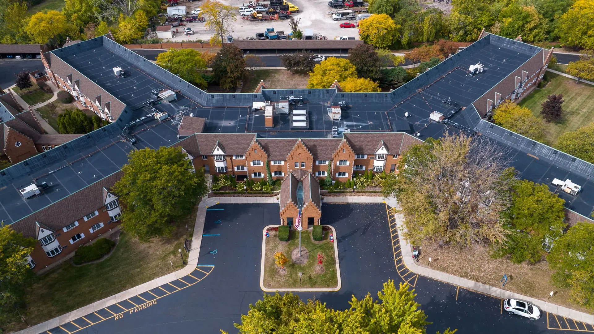 Bird's eye view of American House East I, a senior living community in Roseville, Michigan